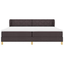 Box spring seng med hovedgærde Mørk Brun 200 x 200 cm Stof