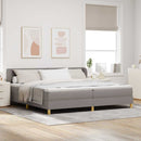 Box spring seng med hovedgærde Gråbrun 200 x 200 cm Stof