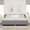 Box spring seng med hovedgærde Gråbrun 200 x 200 cm Stof