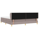 Box spring seng med hovedgærde Gråbrun 200 x 200 cm Stof