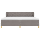 Box spring seng med hovedgærde Gråbrun 200 x 200 cm Stof