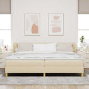 Box spring seng med hovedgærde Creme 200 x 200 cm Stof