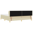 Box spring seng med hovedgærde Creme 200 x 200 cm Stof