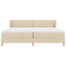 Box spring seng med hovedgærde Creme 200 x 200 cm Stof