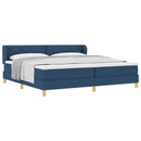 Box spring seng med hovedgærde Blå 200 x 200 cm Stof