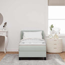 Box spring seng med hovedgærde Lysegrå 80 x 200 cm Fløjl