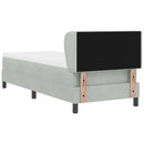 Box spring seng med hovedgærde Lysegrå 80 x 200 cm Fløjl