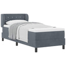 Box spring seng med hovedgærde Mørkegrå 80 x 200 cm Fløjl