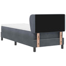 Box spring seng med hovedgærde Mørkegrå 80 x 200 cm Fløjl