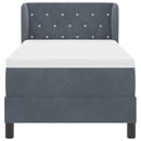 Box spring seng med hovedgærde Mørkegrå 80 x 200 cm Fløjl