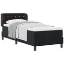 Box spring seng med hovedgærde Sort 80 x 200 cm Fløjl