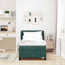 Box spring seng med hovedgærde Mørkegrøn 80 x 200 cm Fløjl
