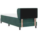 Box spring seng med hovedgærde Mørkegrøn 80 x 200 cm Fløjl