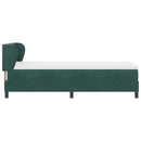 Box spring seng med hovedgærde Mørkegrøn 80 x 200 cm Fløjl