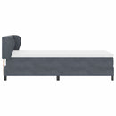 Box spring seng med hovedgærde Mørkegrå 90 x 190 cm Fløjl