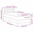 Box spring seng med hovedgærde Mørkegrå 90 x 190 cm Fløjl
