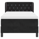 Box spring seng med hovedgærde Sort 90 x 190 cm Fløjl