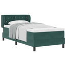 Box spring seng med hovedgærde Mørkegrøn 90 x 190 cm Fløjl