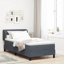 Box spring seng med hovedgærde Mørkegrå 90 x 200 cm Fløjl