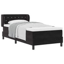 Box spring seng med hovedgærde Sort 90 x 200 cm Fløjl