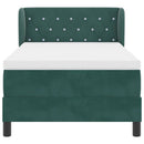 Box spring seng med hovedgærde Mørkegrøn 90 x 200 cm Fløjl
