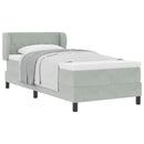 Box spring seng med hovedgærde Lysegrå 100 x 200 cm Fløjl