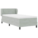 Box spring seng med hovedgærde Lysegrå 100 x 200 cm Fløjl