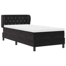 Box spring seng med hovedgærde Sort 100 x 200 cm Fløjl