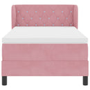 Box spring seng med hovedgærde Lyserød 100 x 200 cm Fløjl