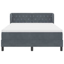 Box spring seng med hovedgærde Mørkegrå 140 x 190 cm Fløjl