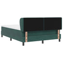 Box spring seng med hovedgærde Mørkegrøn 140 x 190 cm Fløjl