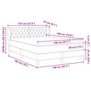 Box spring seng med hovedgærde Mørkeblå 140 x 190 cm Fløjl