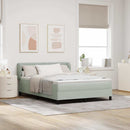 Box spring seng med hovedgærde Lysegrå 140 x 200 cm Fløjl