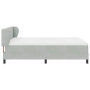 Box spring seng med hovedgærde Lysegrå 140 x 200 cm Fløjl