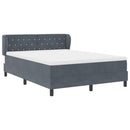 Box spring seng med hovedgærde Mørkegrå 140 x 200 cm Fløjl