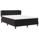 Box spring seng med hovedgærde Sort 140 x 200 cm Fløjl