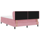 Box spring seng med hovedgærde Lyserød 140 x 200 cm Fløjl