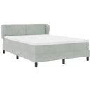 Box spring seng med hovedgærde Lysegrå 160 x 200 cm Fløjl