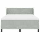 Box spring seng med hovedgærde Lysegrå 160 x 200 cm Fløjl
