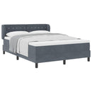 Box spring seng med hovedgærde Mørkegrå 160 x 200 cm Fløjl