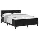 Box spring seng med hovedgærde Sort 160 x 200 cm Fløjl