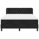 Box spring seng med hovedgærde Sort 160 x 200 cm Fløjl