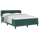 Box spring seng med hovedgærde Mørkegrøn 160 x 200 cm Fløjl