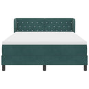 Box spring seng med hovedgærde Mørkegrøn 160 x 200 cm Fløjl