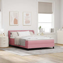 Box spring seng med hovedgærde Lyserød 160 x 200 cm Fløjl