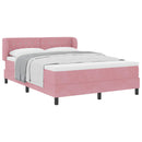 Box spring seng med hovedgærde Lyserød 160 x 200 cm Fløjl