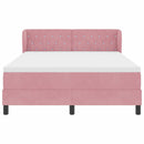 Box spring seng med hovedgærde Lyserød 160 x 200 cm Fløjl