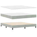 Box spring seng med hovedgærde Lysegrå 180 x 200 cm Fløjl