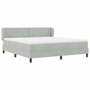 Box spring seng med hovedgærde Lysegrå 180 x 200 cm Fløjl