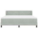 Box spring seng med hovedgærde Lysegrå 180 x 200 cm Fløjl